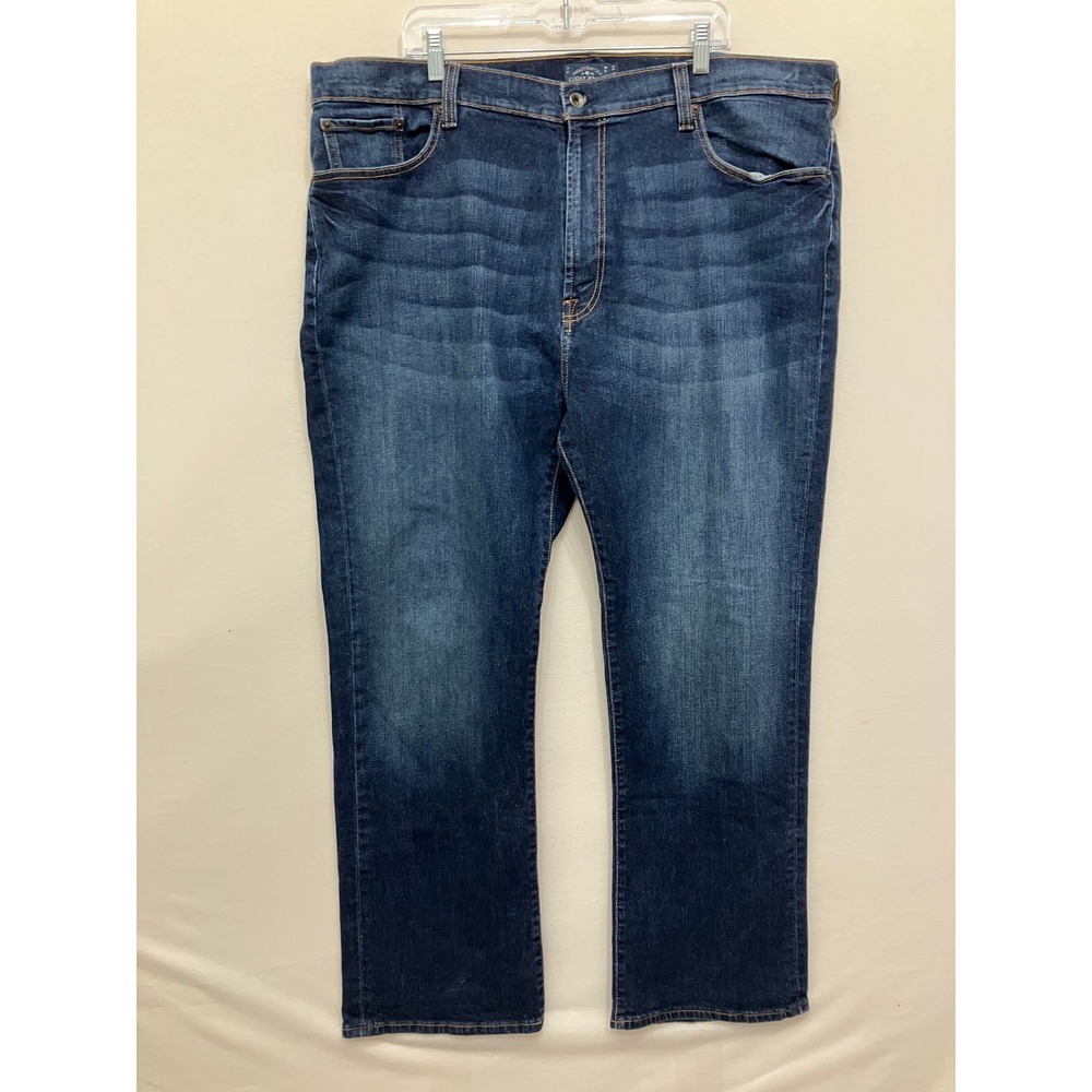 Lucky Brand Mens 181 Relaxed Straight Jeans 46x32 Blue Denim Casual Classic
